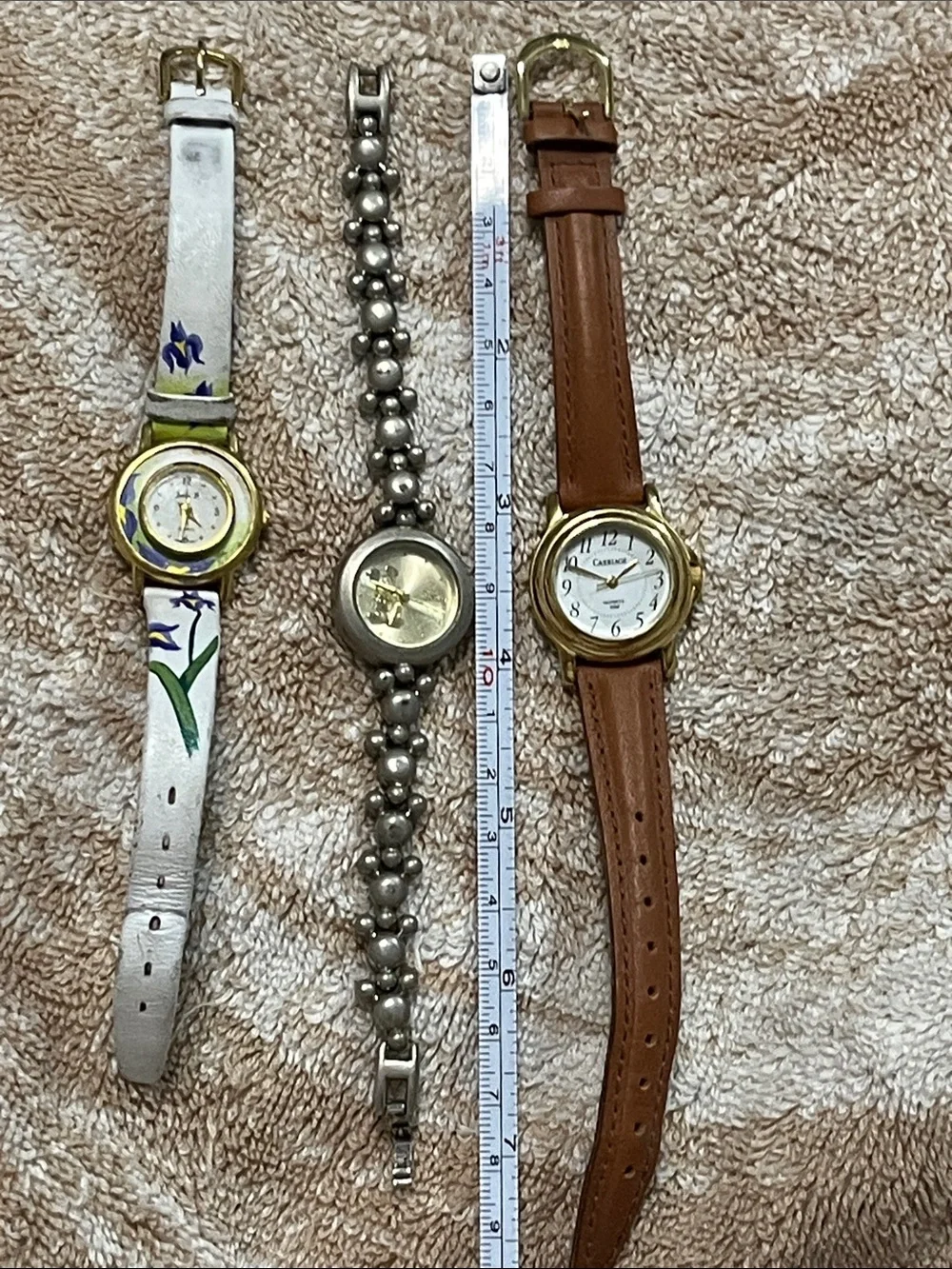 Women's Gold-Tone Brown Leather Strap Watch - Brown